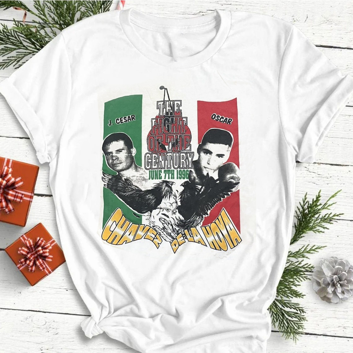 1996 Oscar De La Hoya Vs Julio Cesar Chavez Boxing T-Shirt S-234XL Shirt