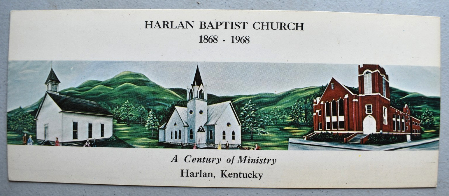 Harlan Kentucky Baptist Church Ministry 1960s Jumbo Long Postcard 1868 - 1968