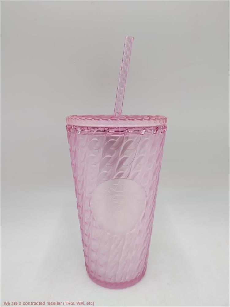 Starbucks 2024 Matte Light Pink Chain Link Soft Touch Grande Tumbler Cup 16 oz