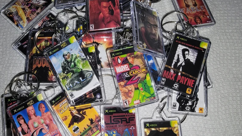 OG Xbox Game Art Video Game Keychain | Chain | Hanger | Pendent (Front & Back)