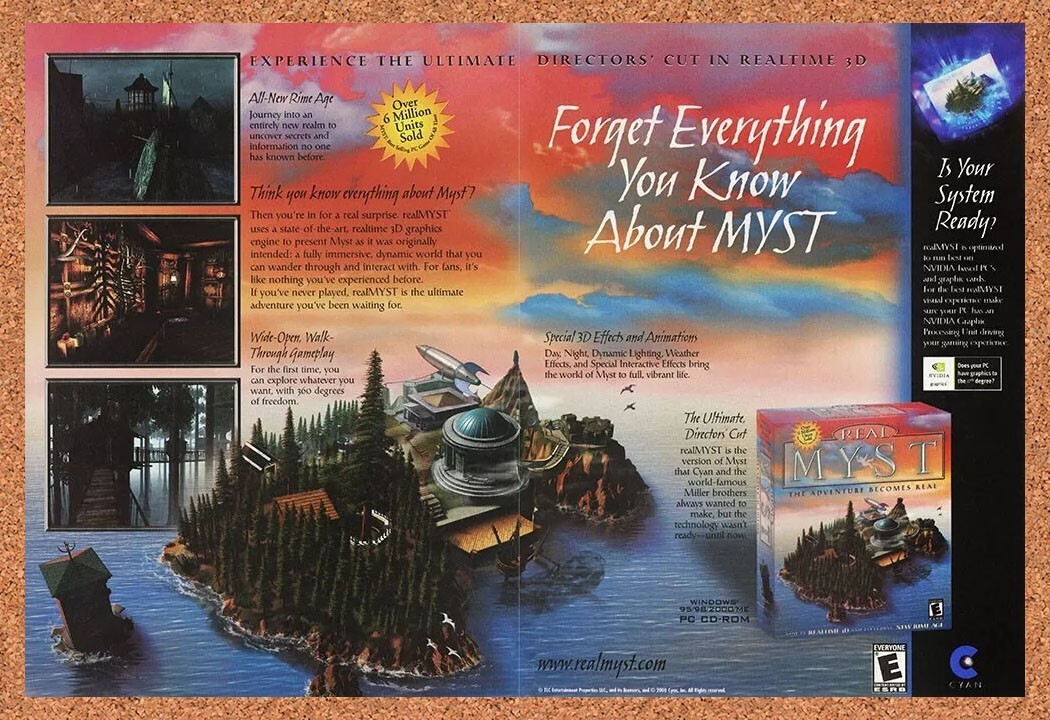 Real Myst Adventure Becomes Real PC Original 2001 Ad Authentic Video Game Promo