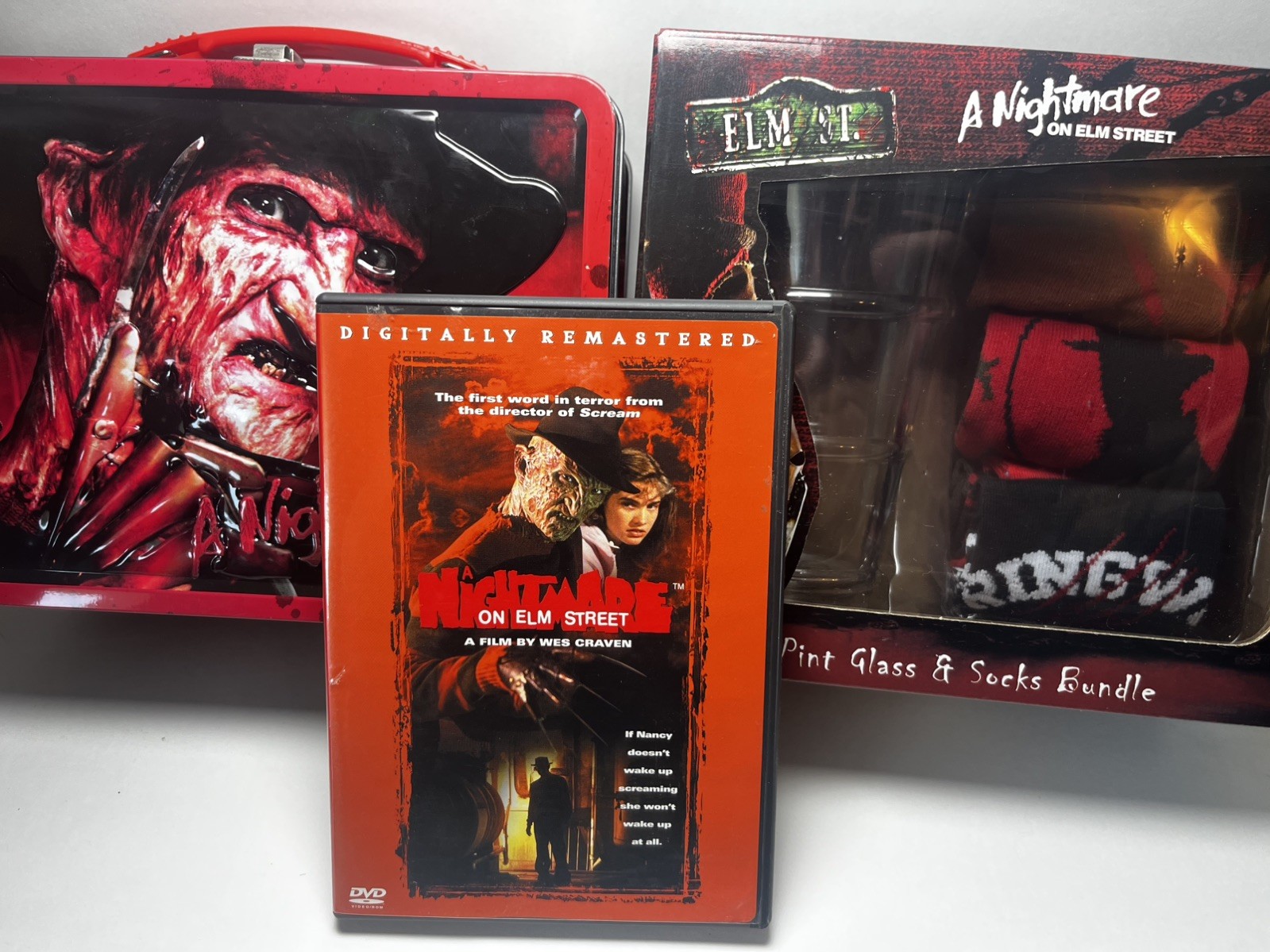 A Nightmare on Elm Street Lot Freddy Krueger Lunchbox, Gift Set NEW CIB