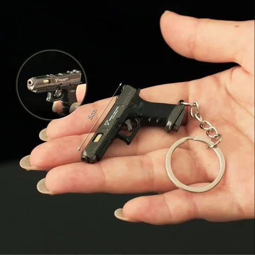 G.34 Keychain,Metal Gun Keychain Mini Pistol Keychain for Man,Son,Collector