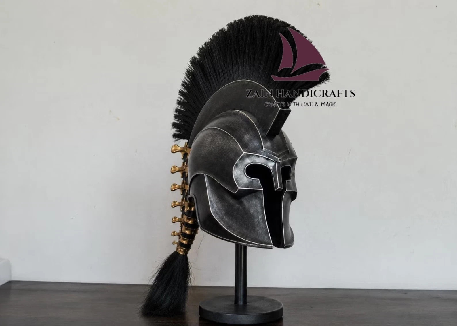 ZAIN Handmade Odyssey Spartan Helmet Greek Warrior LARP Cosplay Medieval Armor