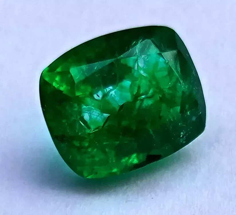 Green Emerald 12-14 Ct A+ Natural Cushion Cut Loose Gemstone 