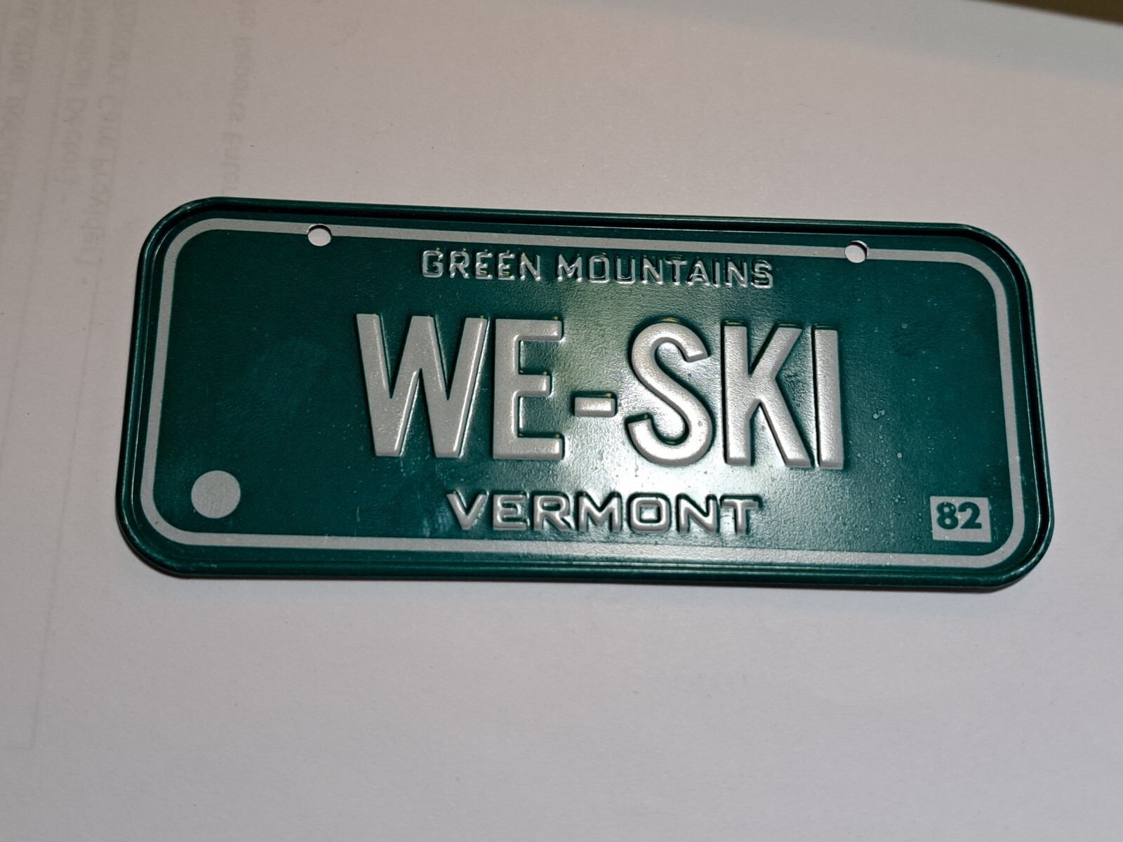 Vermont WE SKI  Vintage Mini Cereal Box License Plate 