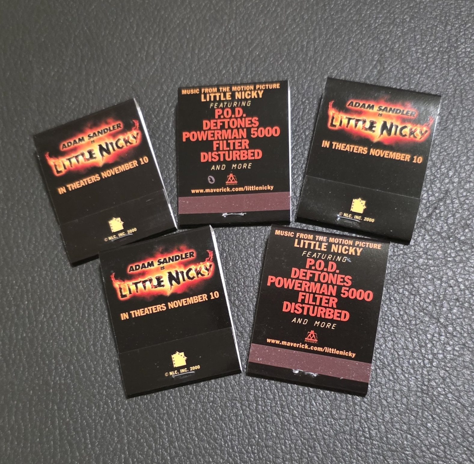 RARE Little Nicky Adam Sandler Promo Safety Matchbooks 5 Books NLC Inc. 2000