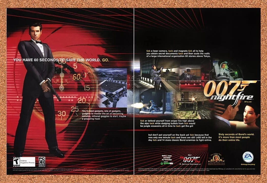 2002 007 Nightfire PC Original Advertisement / Retro Promo v3