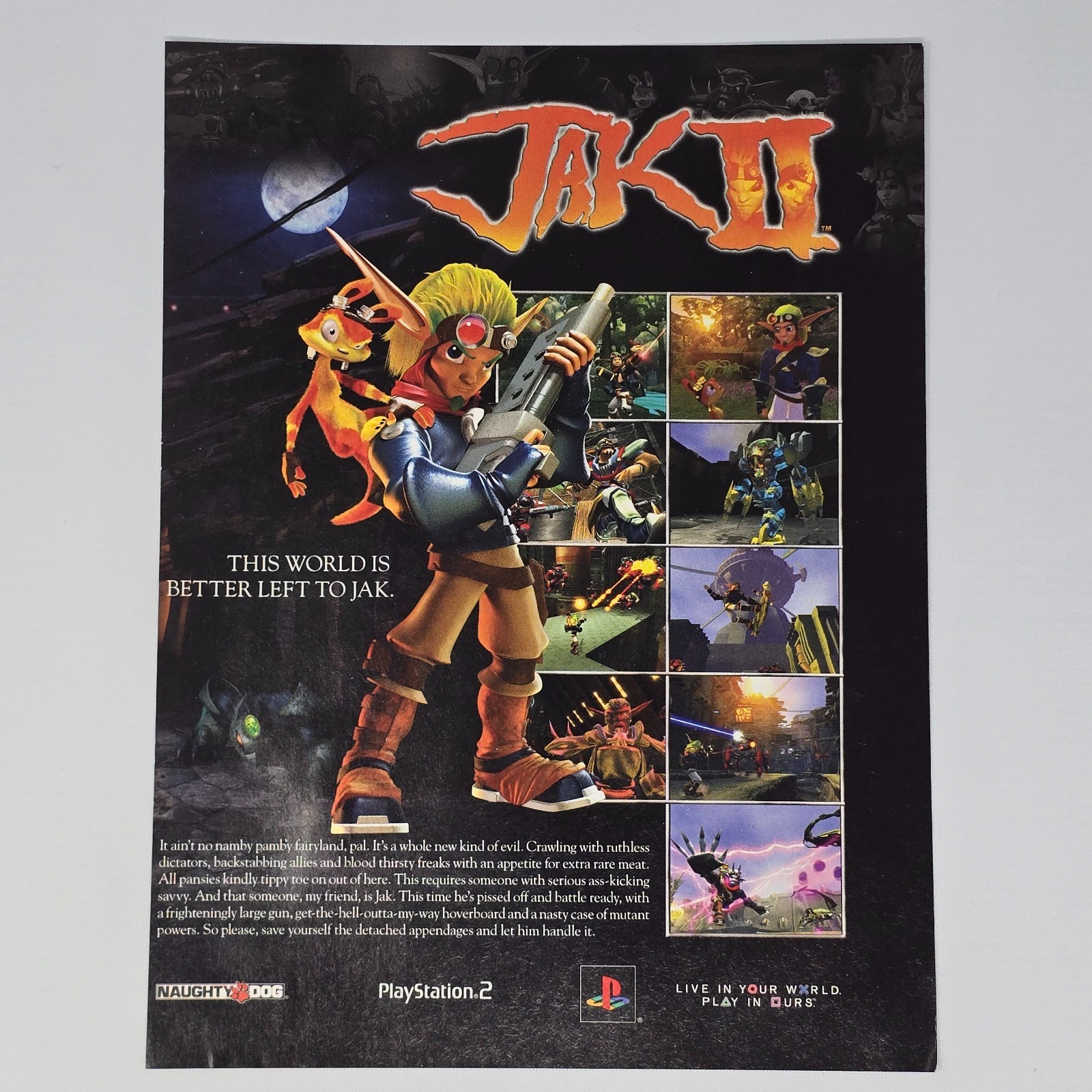 Jak II 2 PlayStation 2 PS2 Better Left Print Ad/Poster