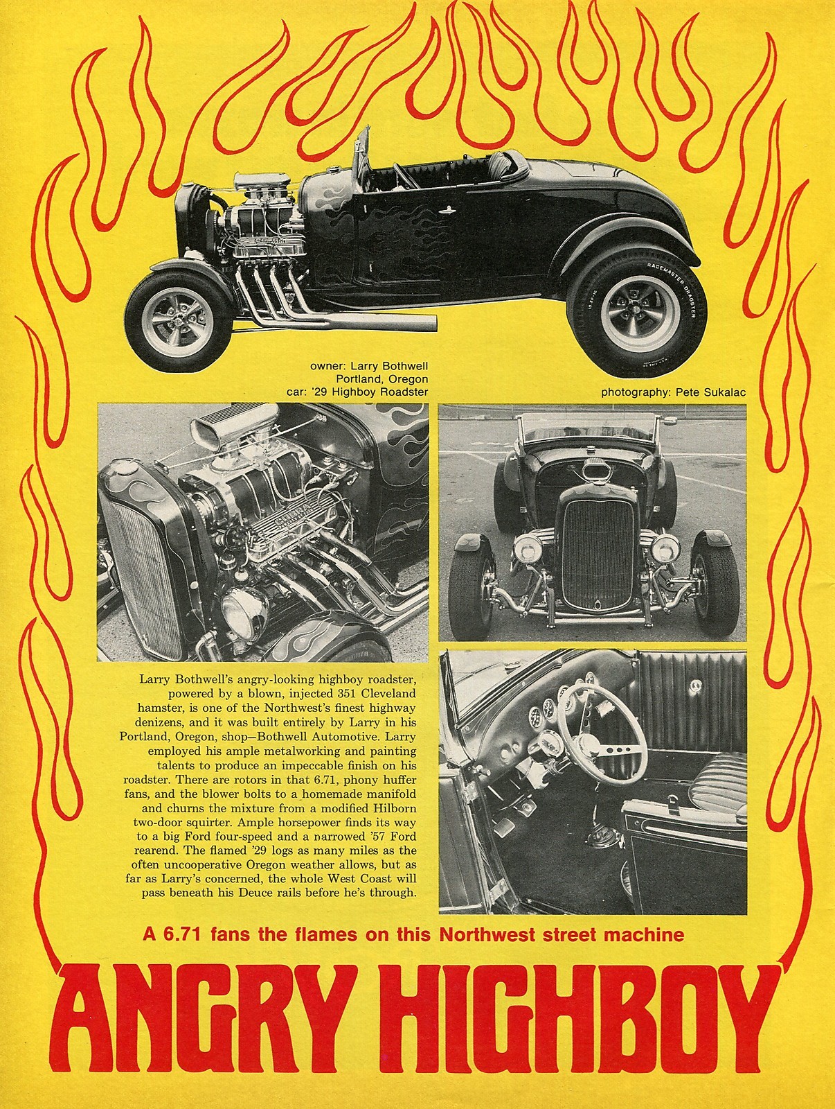 1972 Great Magazine Pic & Article of Larry Bothwel'sl '29 Highboy Roadster