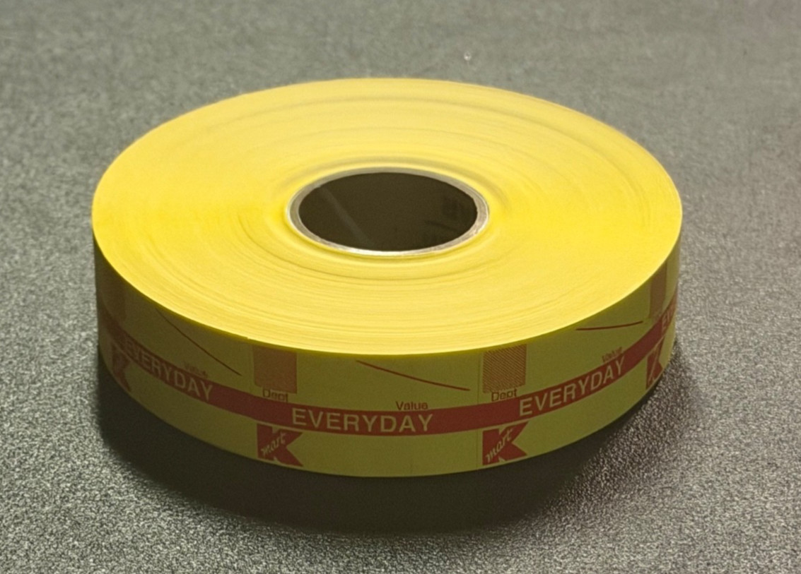 One Roll KMART Store YELLOW Everyday PRICE GUN STICKERS Vintage Unused