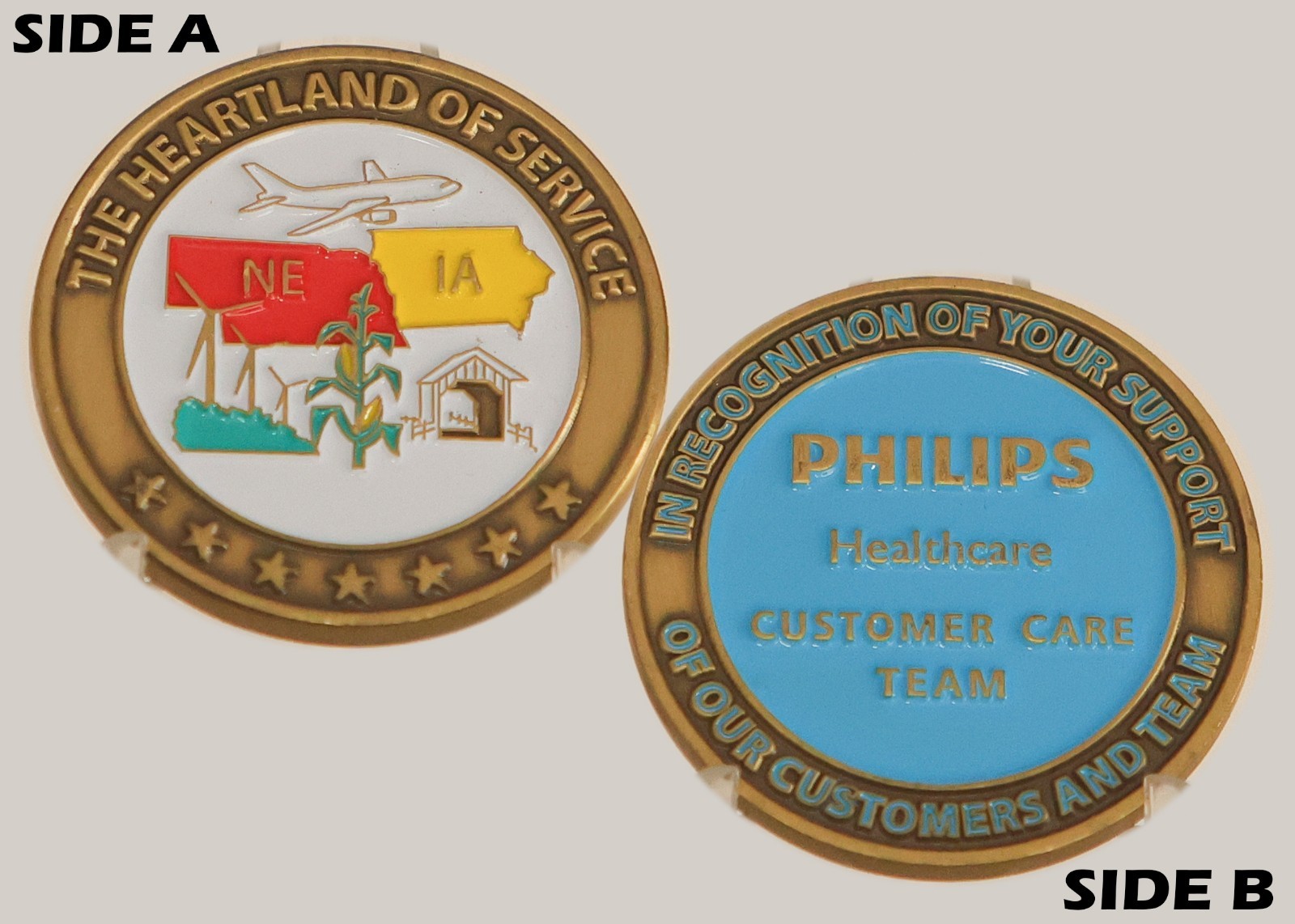 Philips Healthcare Heartland Of Service Customer Care Challenge Coin  M#2