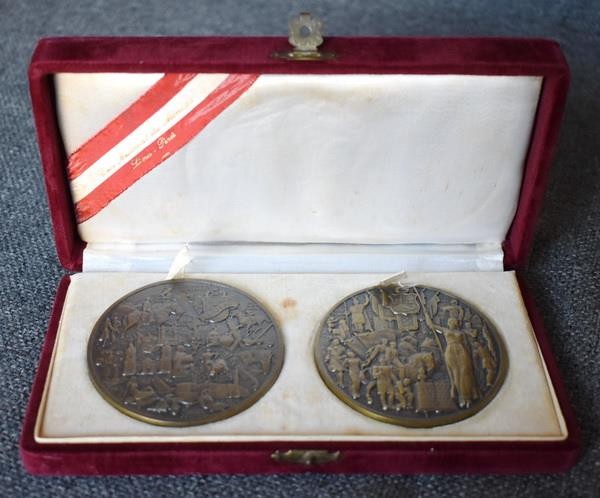 RARE RAY PELLETIER GLORIAS DEL PERU BRONZE PERUVIAN COMMEMORATIVE MEDAL SET + BX
