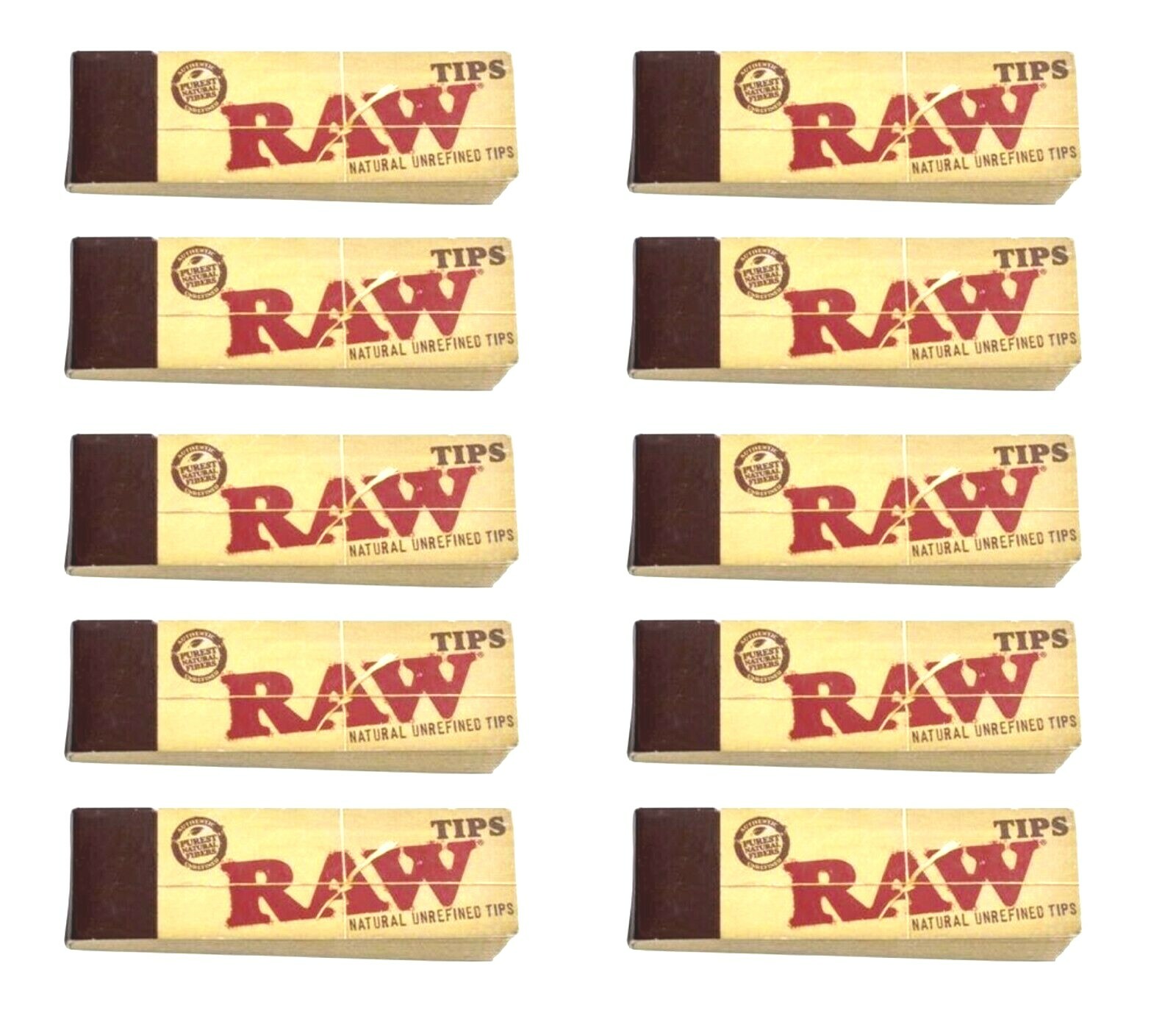 10X RAW Rolling Tips Unrefined Authentic Filter Tips 500 Tips FAST USA SHIPPING
