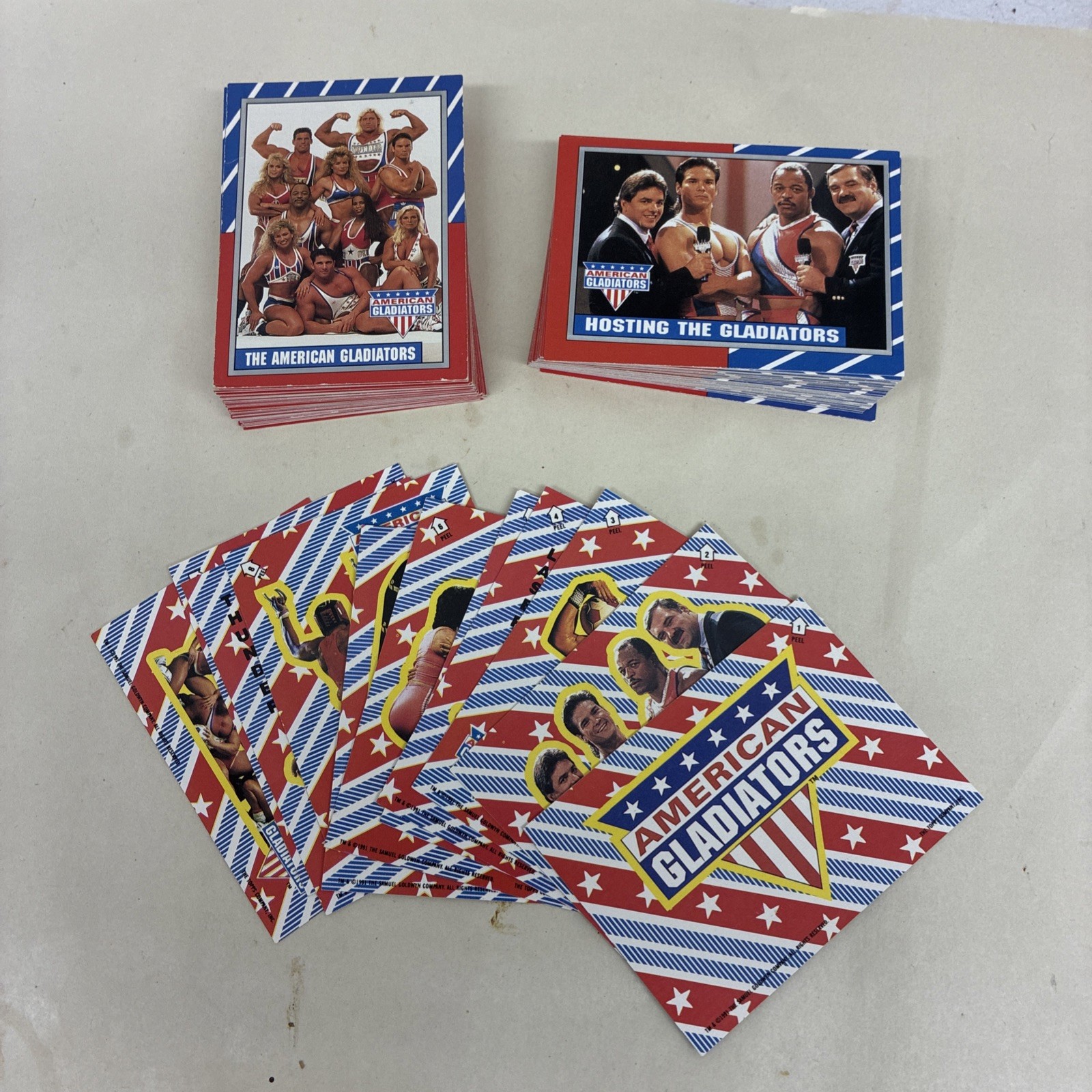 1991 Topps The American Gladiators Complete Set 88 Card + 11 Stickers