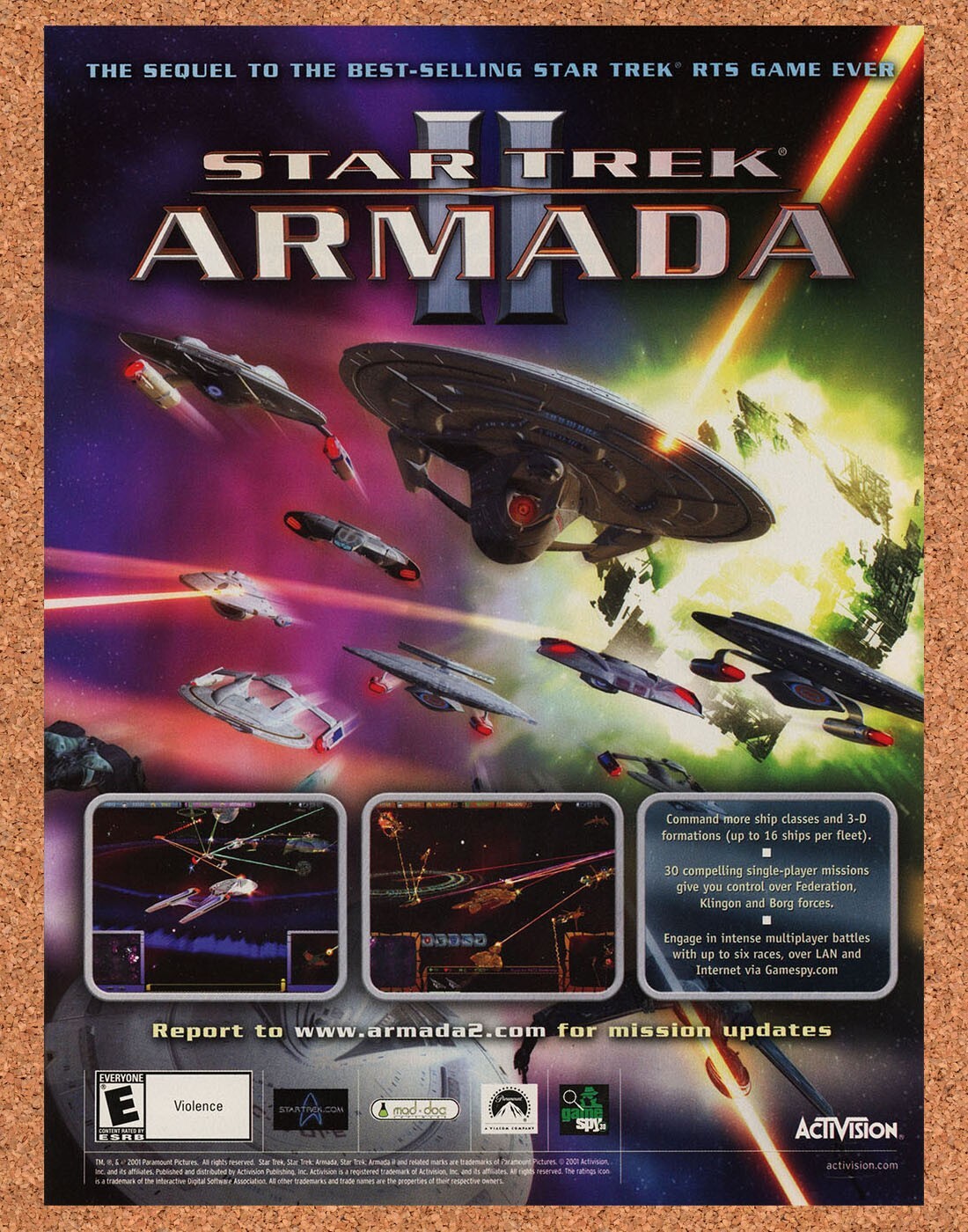 2002 Star Trek Armada II PC Original Advertisement / Retro Promo v1