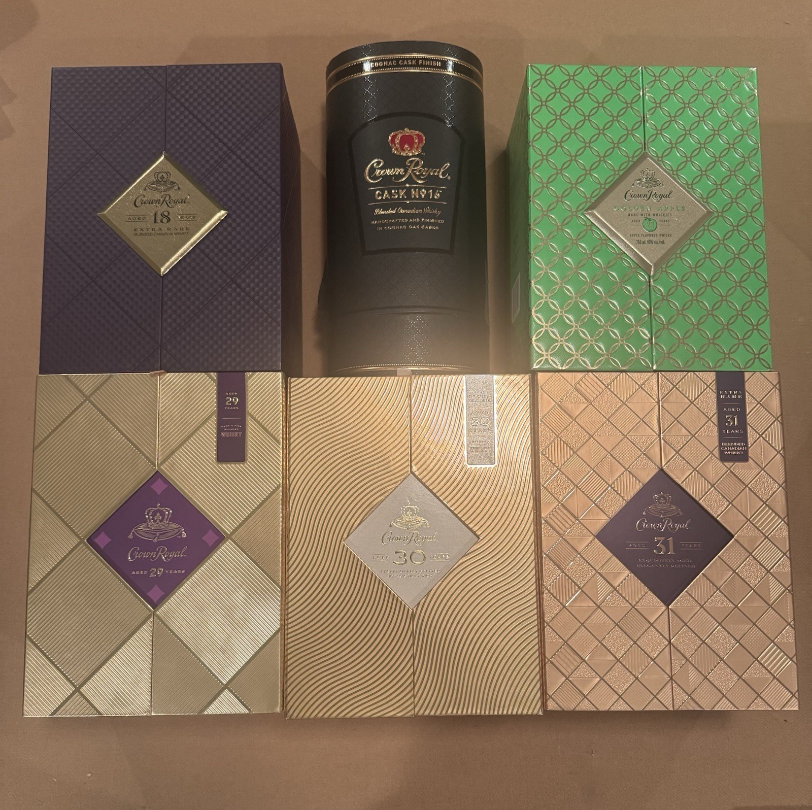 Crown Royal Display Empty Boxes Lot of 6