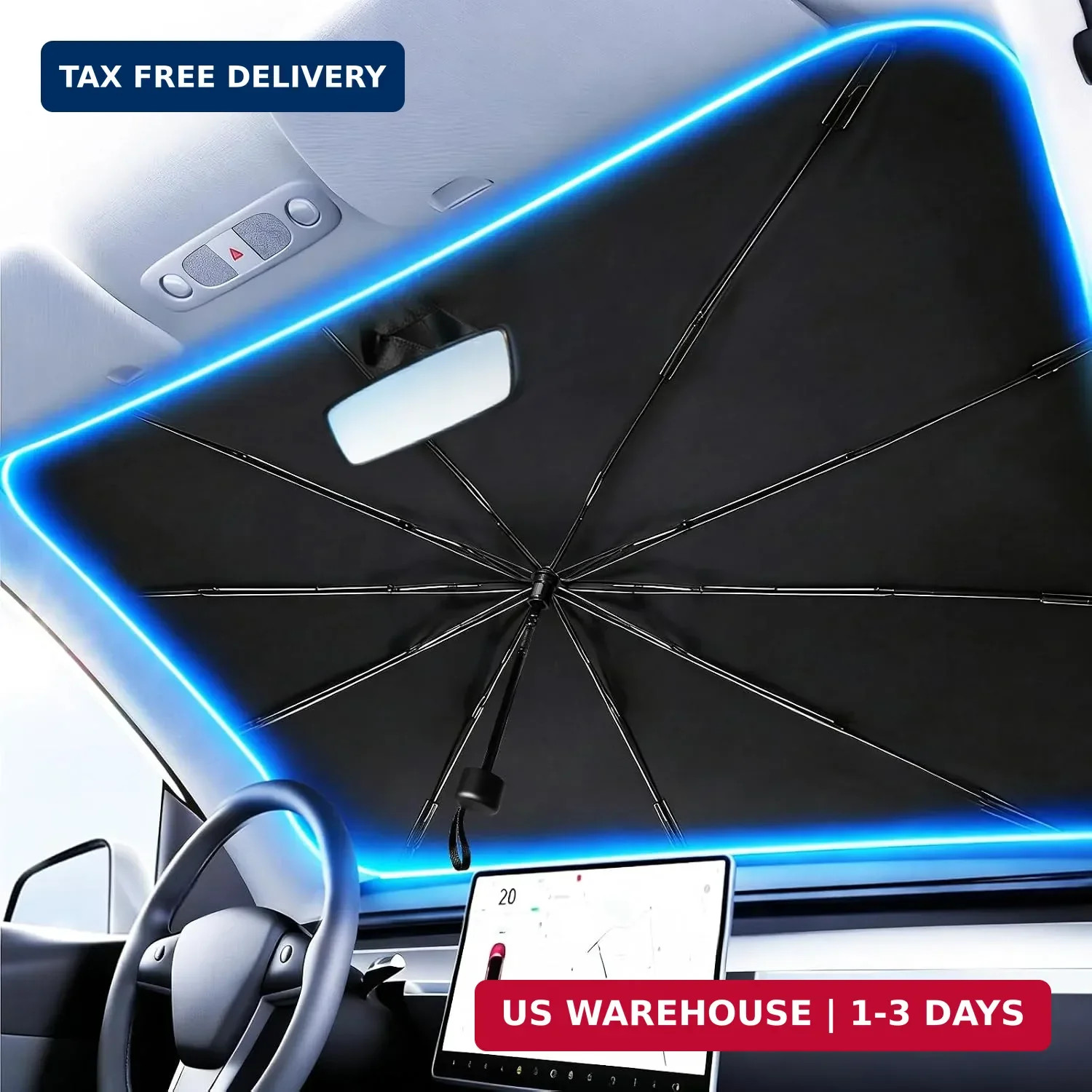 Car Windshield Sun Shade Umbrella, Keep Cool and Protect Interior