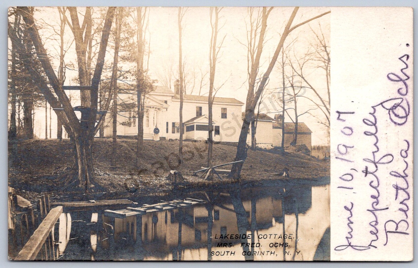 K32/ South Corinth New York RPPC Postcard c1910 Lakeside Cottage 1257
