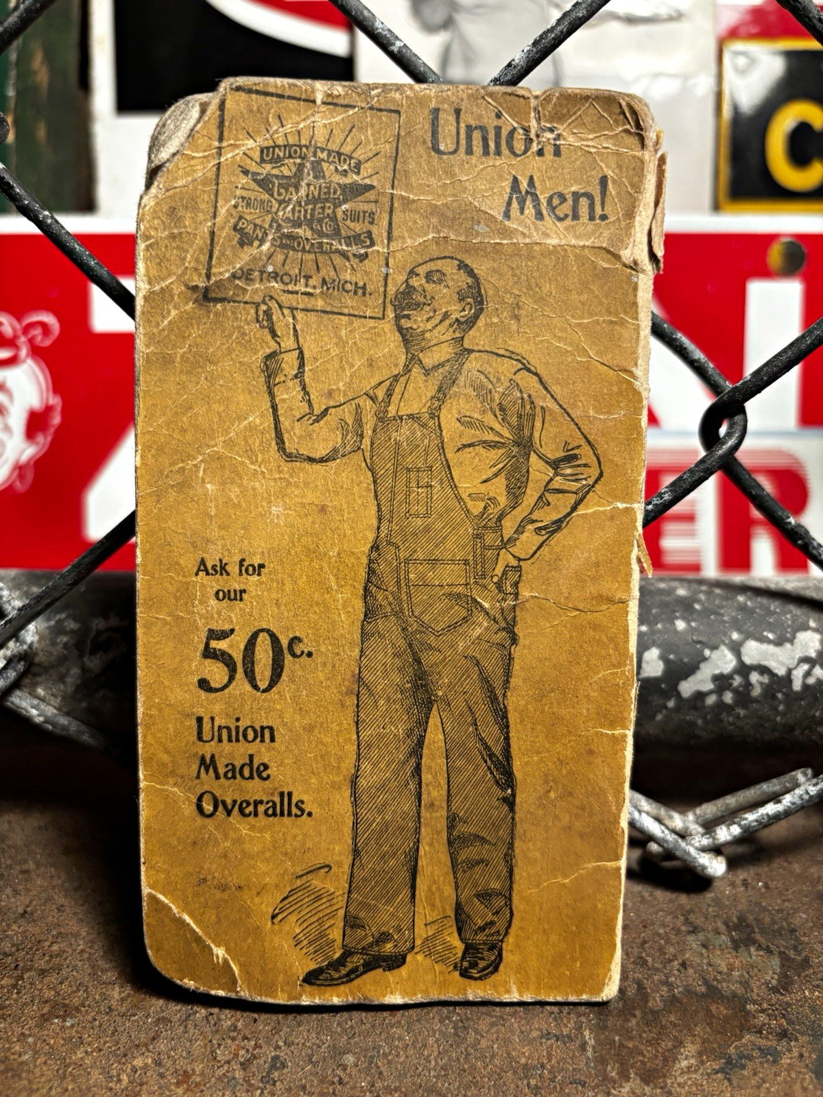 Vintage Headlight Overalls Detroit Advertising Memorandum