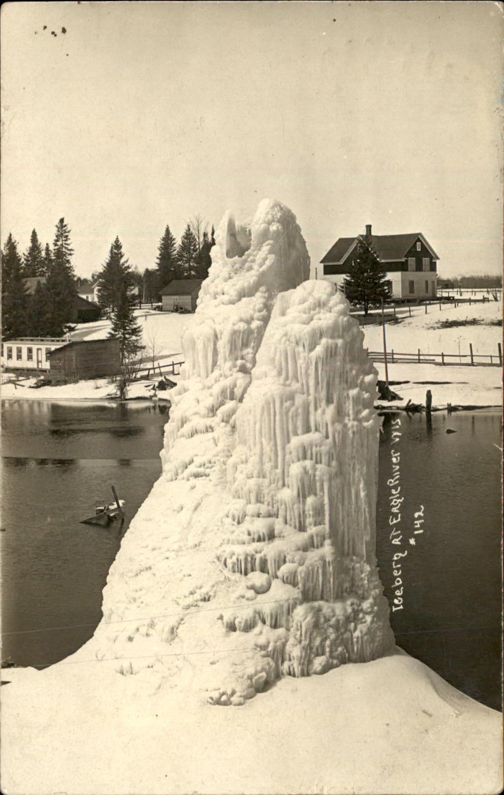 Eagle River WI Iceberg c1910 Real Photo Vintage Postcard bhn
