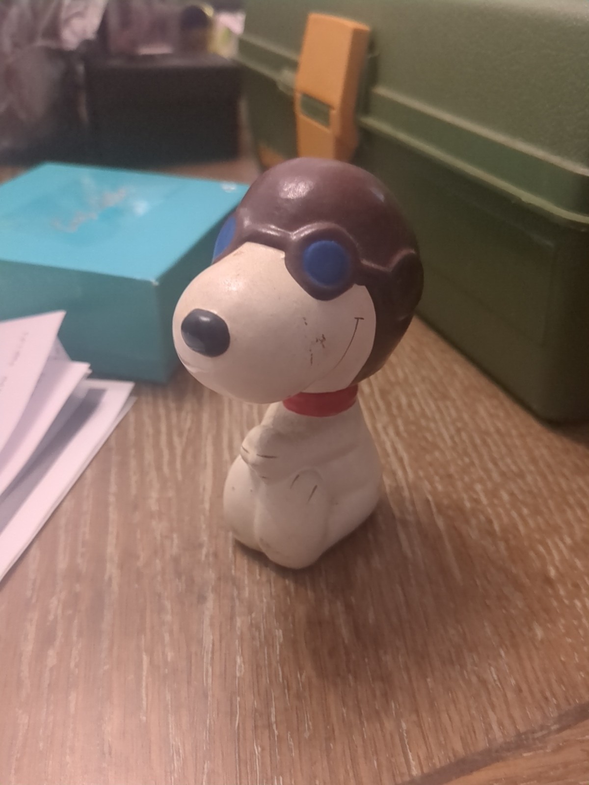 Vintage 1966 Peanuts Snoopy Flying Ace Red Baron Bobble Head Nodder 3.5\