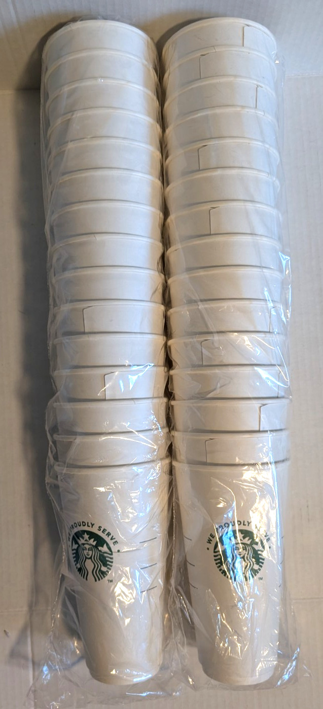 Starbucks Disposable Paper Cups Venti 24 oz. 30 Total - New
