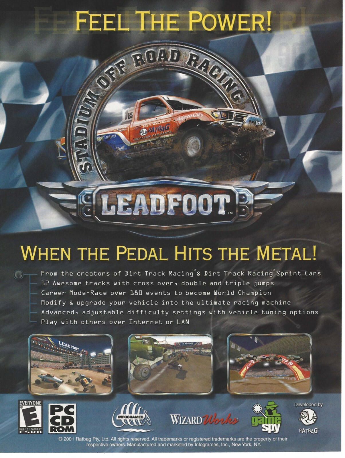 Leadfoot: Stadium Off Road Racing Print Ad/Poster Art PC Small Box