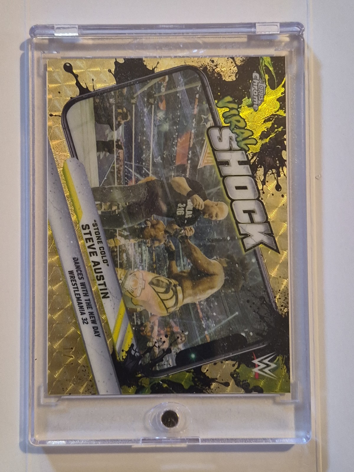 2026 Topps Chrome WWE STONE COLD STEVE AUSTIN Viral Shock SUPERFRACTOR 1/1 
