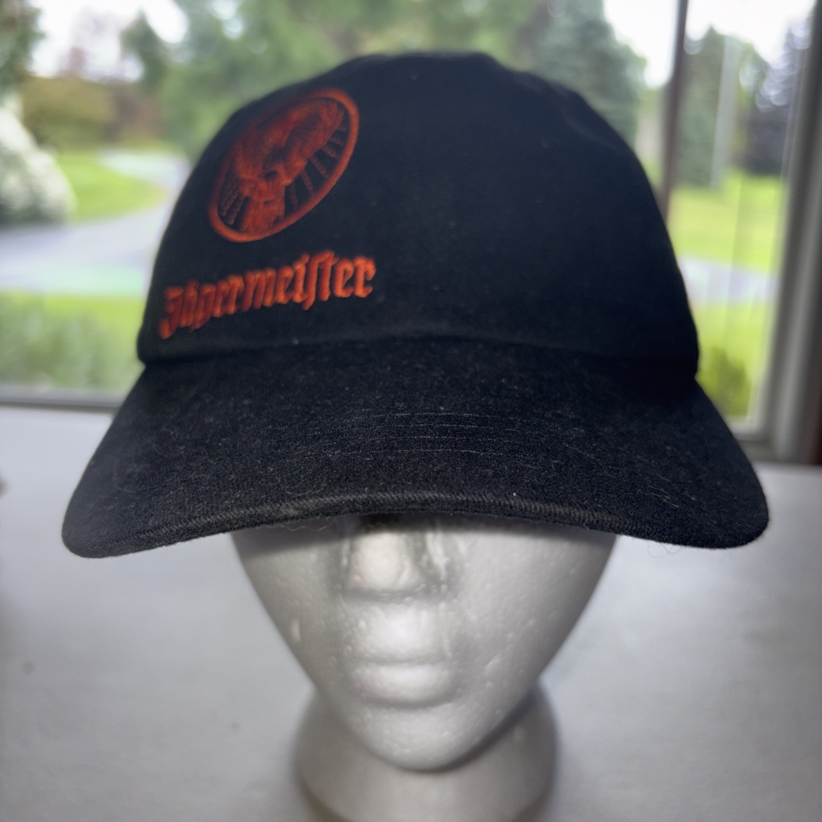 Jagermeister Baseball Cap Black Orange Embroidered Logo Adjustable Hat Distiller