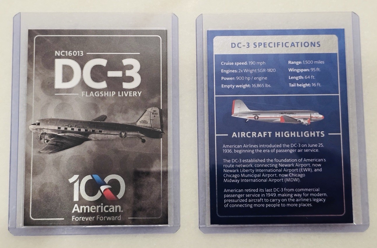 American Airlines DC-3 Flagship Livery 100th Anniversary Postcard