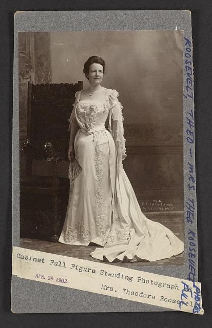 Photo:Mrs Theodore Roosevelt 1903 Cabinet Portrait Full Figure Standing