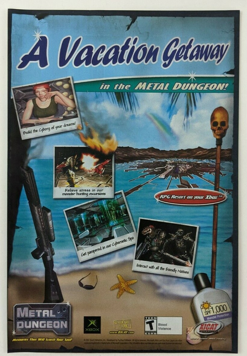Metal Dungeon Print Ad Game Poster Art PROMO Original Xbox Advert Xicat