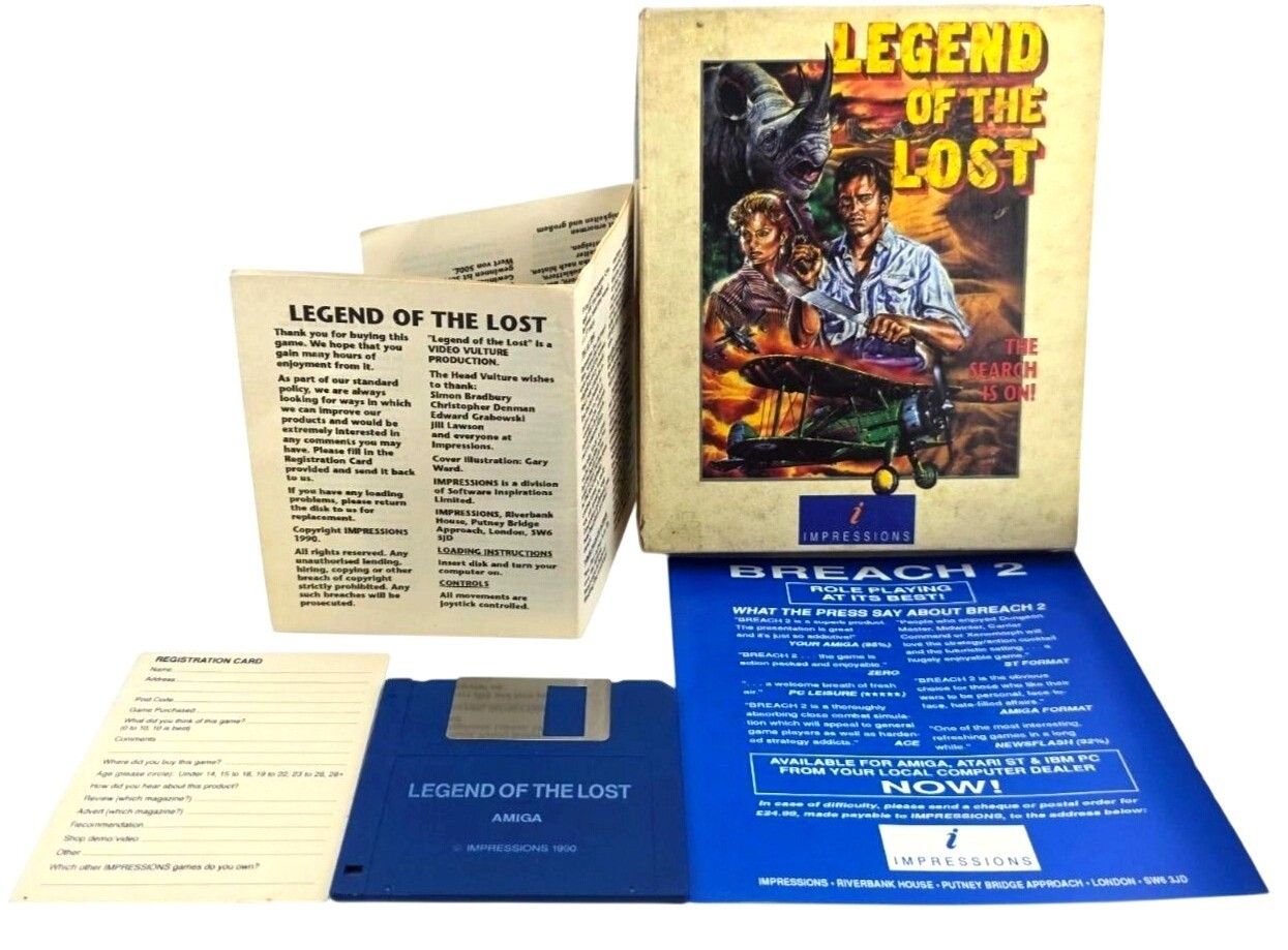 LEGEND OF THE LOST Commodore AMIGA Vintage Impressions Game CIB Retro Gaming