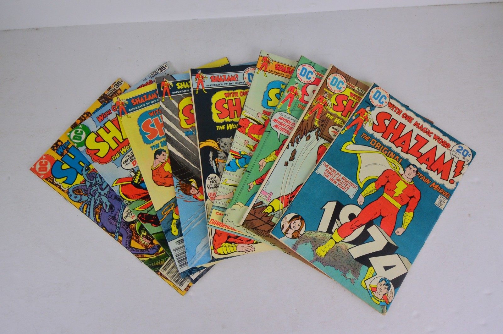 Shazam Vintage DC Comic Books Lot of 9 - 11, 18, 19 20, 21, 23, 24, 34, 35