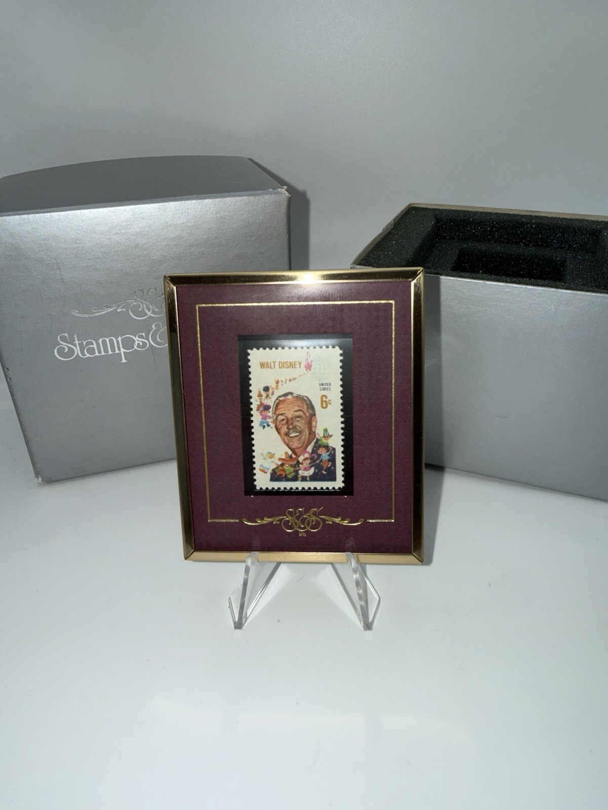 Walt Disney Sept 11, 1968 Postage Stamp Picture Frame New Orig Box COLLECTABLE🏅