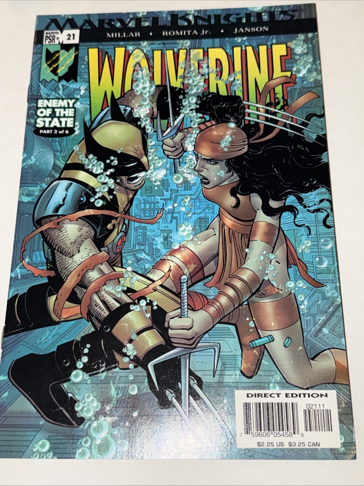 Wolverine #21 Enemy of the State Part 2 Millar Romita Jr Janson Elektra App