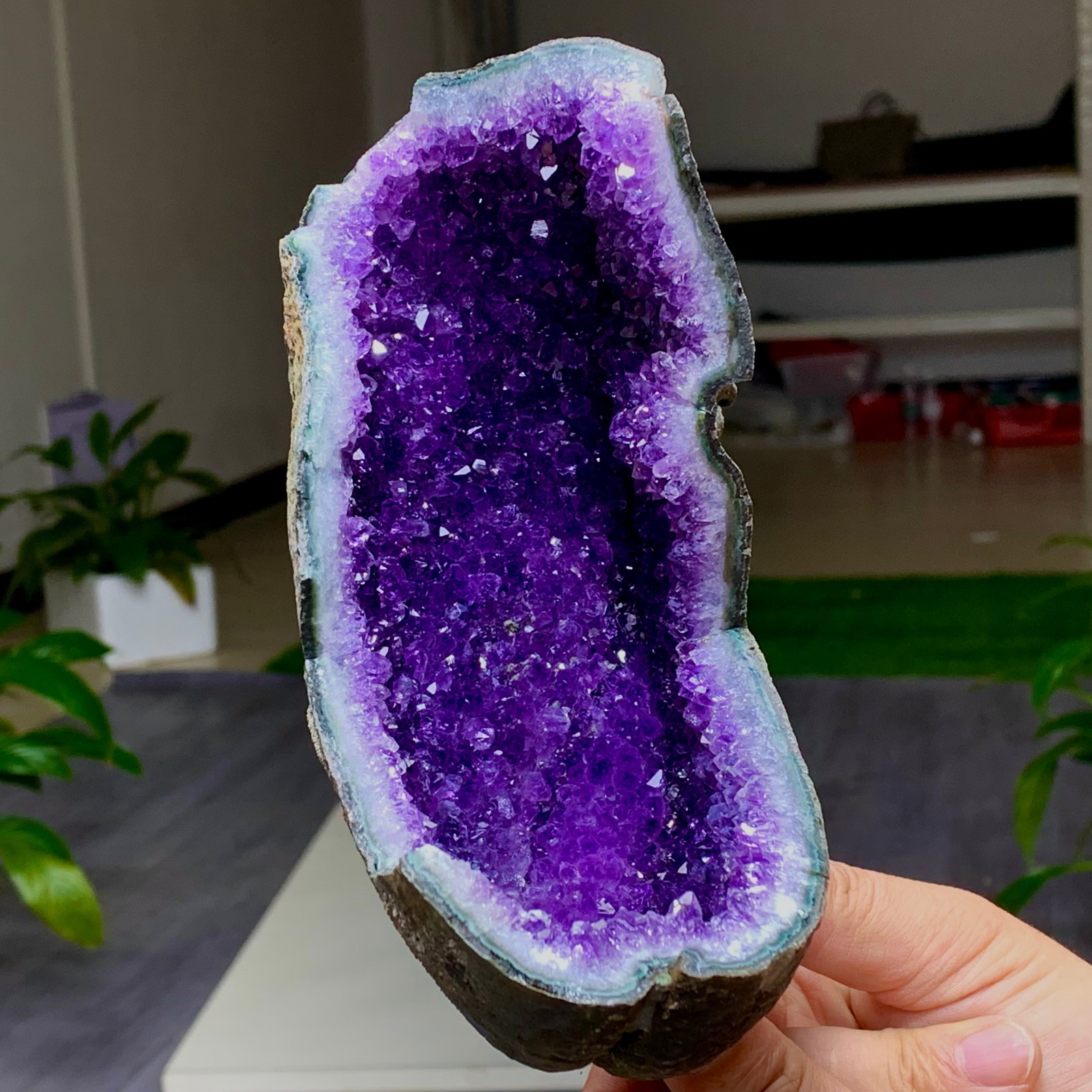 1.76LB Natural Amethyst  agate geode quartz cluster crystal specimen Healing