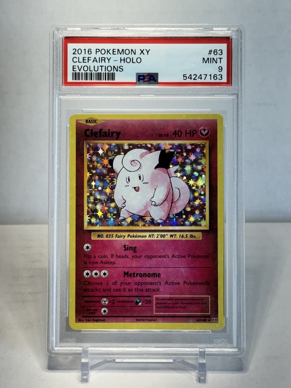 Pokémon TCG Clefairy Evolutions Holo Rare Card 63/108 VLP