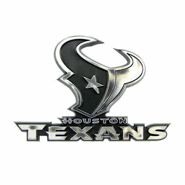 HOUSTON TEXANS 3-D CHROME AUTO CAR EMBLEM #5 - NEW