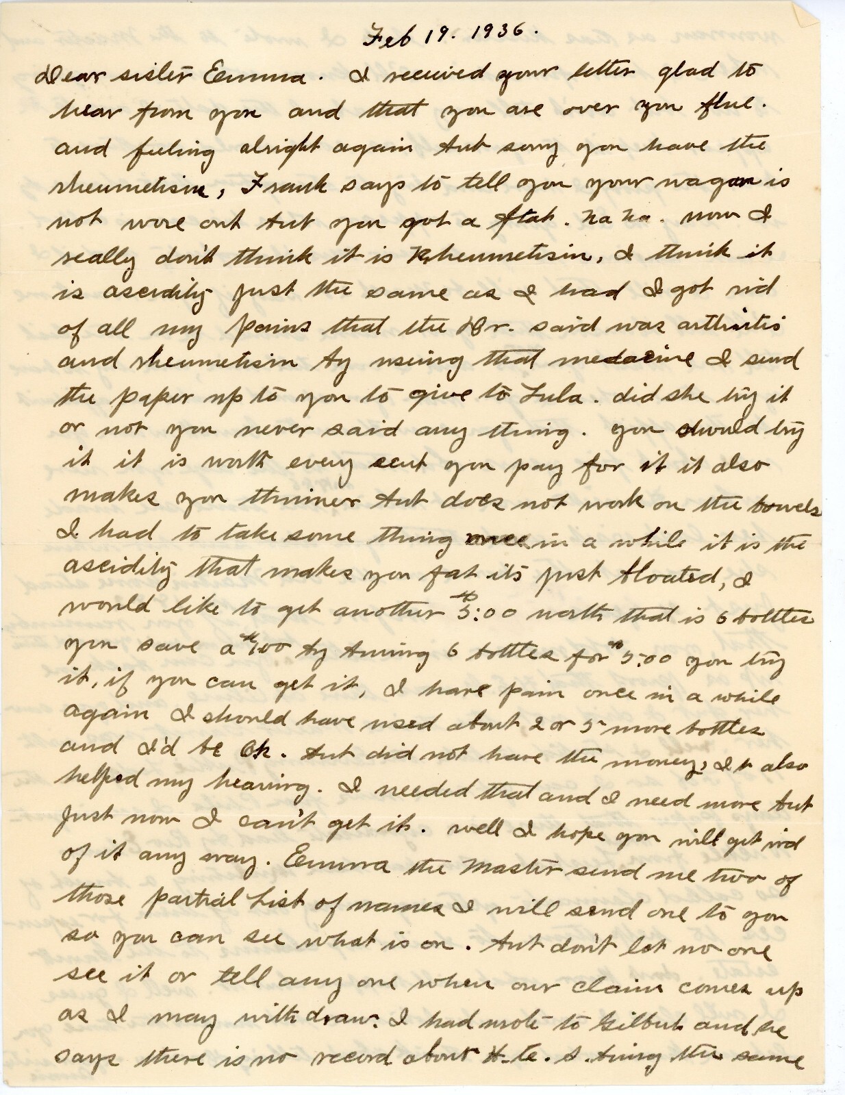 1936 Handwritten Letter Estate Claim Garth Martin Homestead Freeport NY? Family