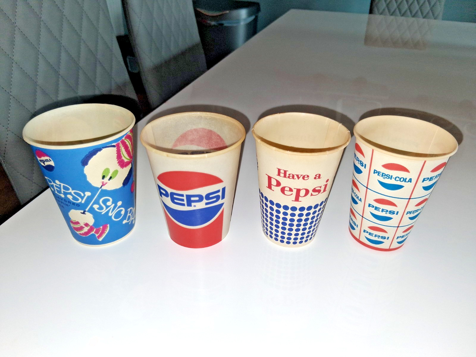 Vtg 1950s-1970s Pepsi Cola Paper Cups - Lot of 4~  Unused Ex cond.