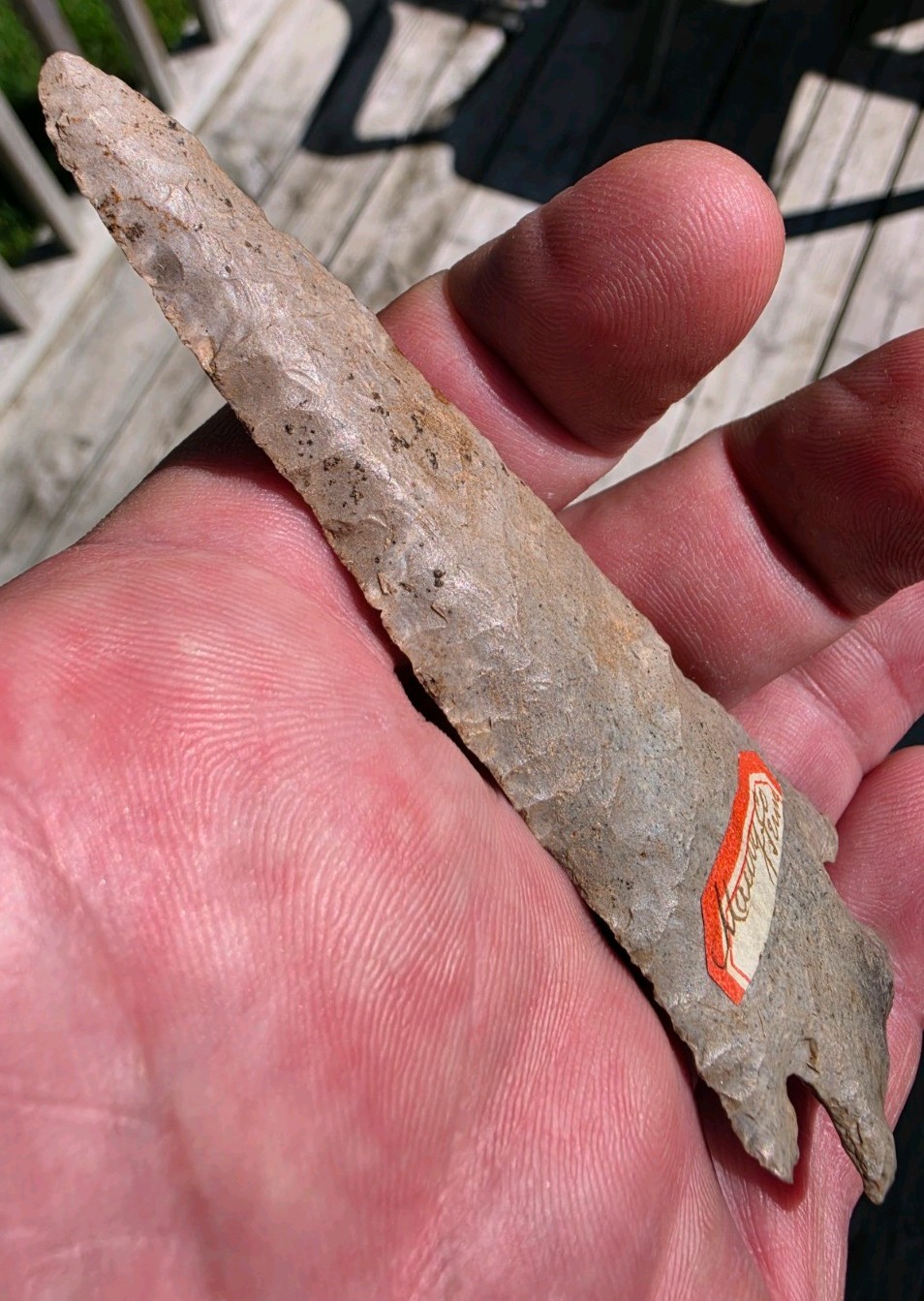 AUTHENTIC 4 3/8IN+ LOST LAKE HARDIN ARROWHEAD SPEARPOINT EX. GARY NOEL TENN.