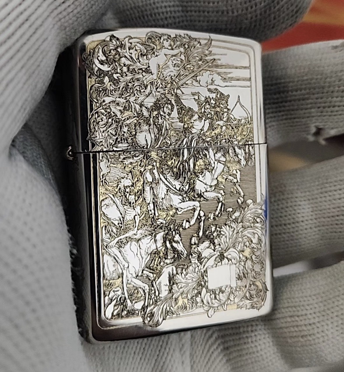 Horsemen zippo Lighter Mixed Silver In a New Box