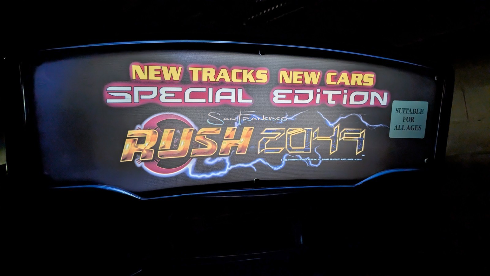 San Francisco Rush 2049 SPECIAL EDITION Arcade version 2 Marquee