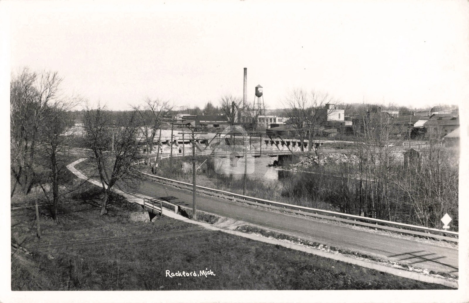 Bird's-Eye View Rockford MI Michigan #3 RPPC Photo Postcard COPY