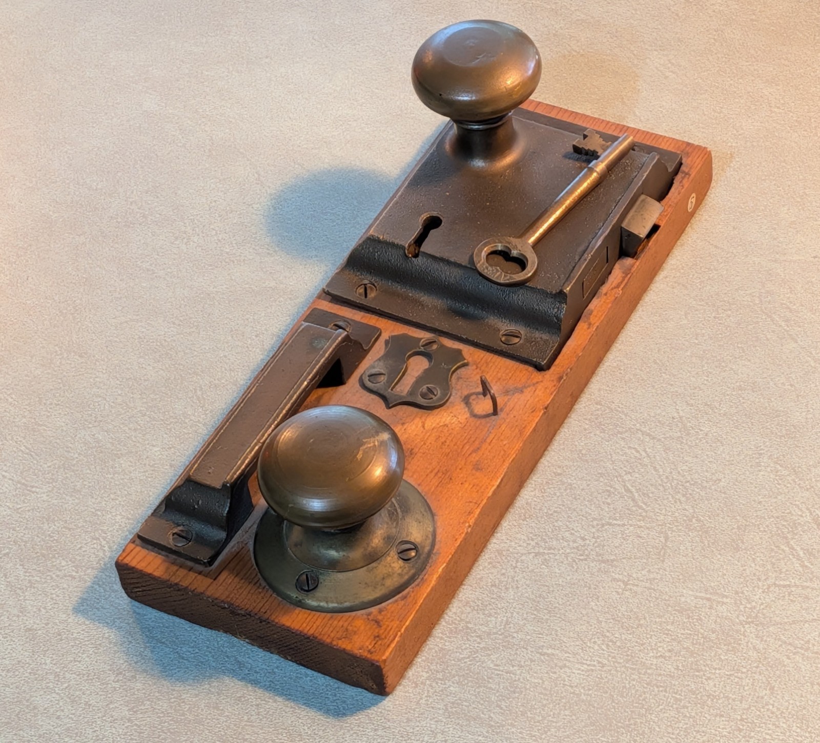 RARE Antique Adlake AT&SF Railroad Lockset Display Architectural Salvage 