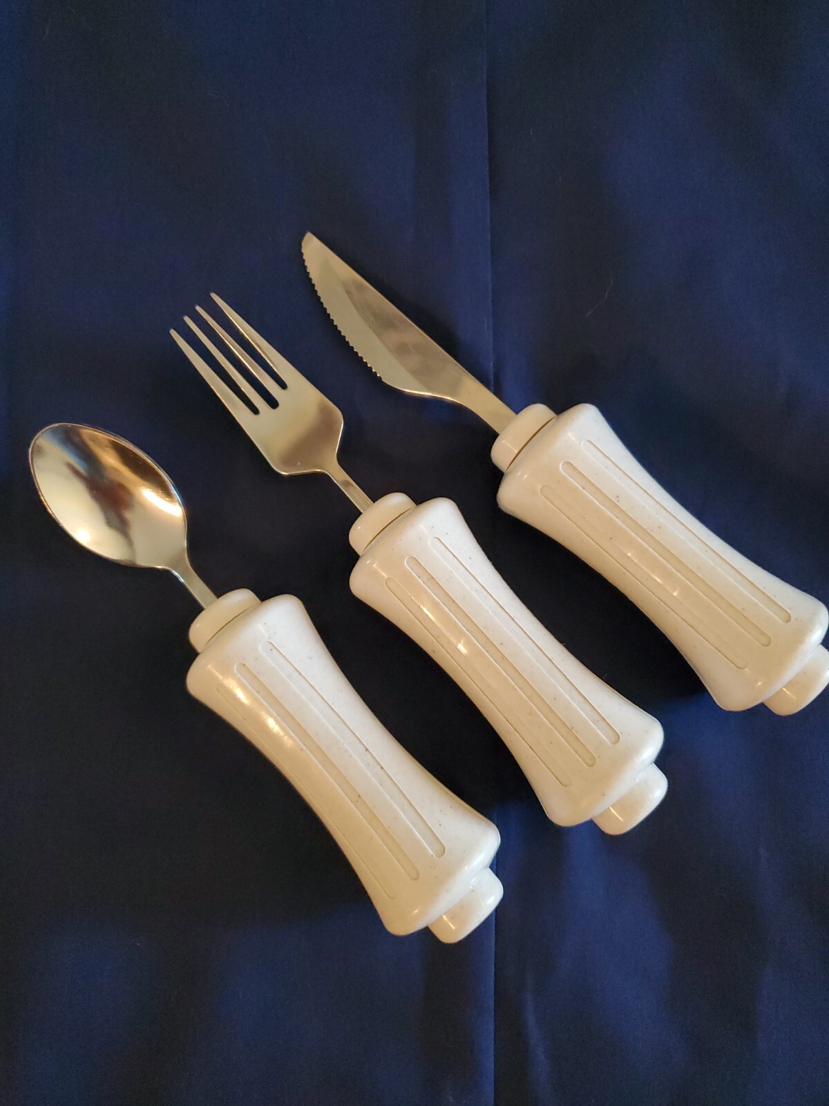 SP Ableware Utensil Set KNIFE FORK SPOON Oversize Handle Bendable Silverware EUC