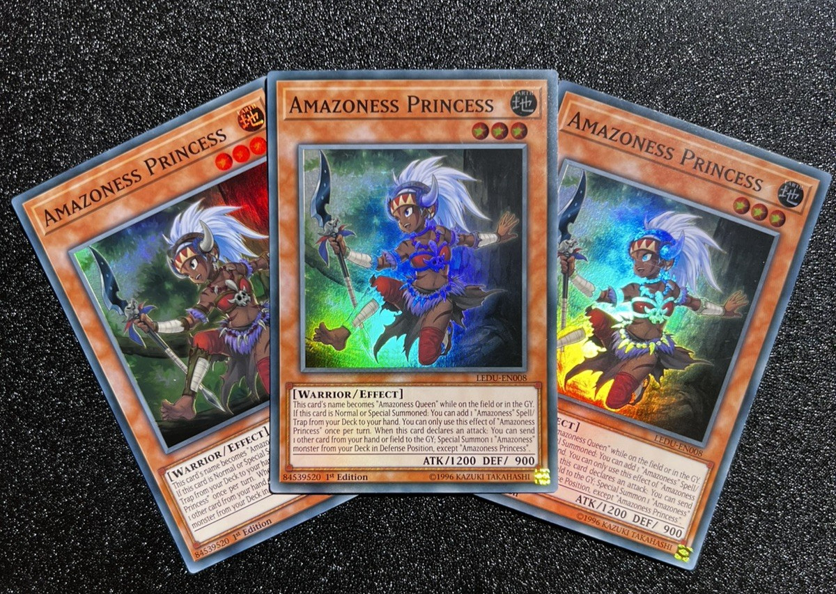 3x Amazoness Princess | Full Playset | LEDU-EN008 | Super Rare | 1st Ed | Mint