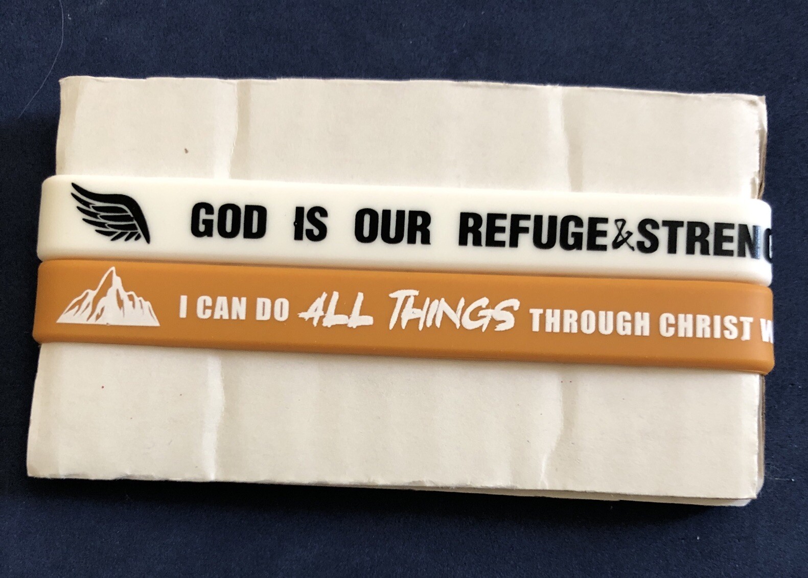 2 Pcs Silicone Christian Bracelet  - Bible Verse Bracelets Psalm 46:1 Philippian